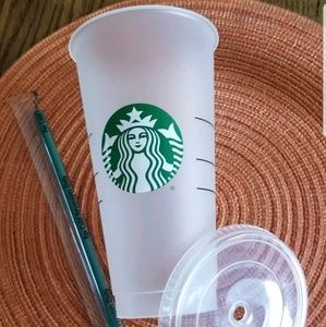 STARBUCKS 24 Oz VENTI Reusable Clear Cold Cup Tumb